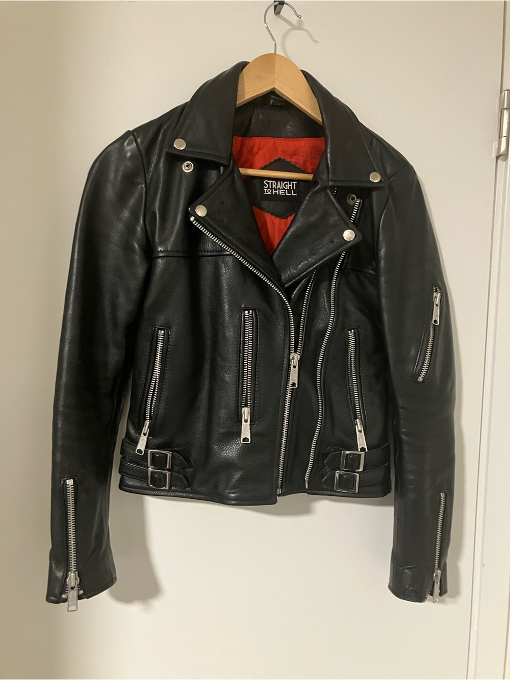 STRAIGHT TO HELL -- Leather Motorcycle Jacket